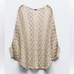 ZARA crochet knit top SZ M